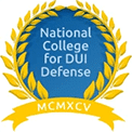 Award certificate from the National College for DUI Defense