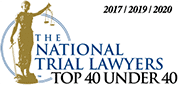 National Trial Lawyers Top 40 Under 40 award 2017-2019