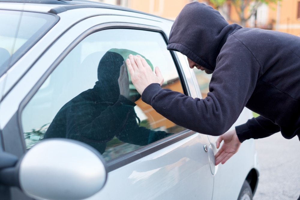 Man committing a property crime in Florida